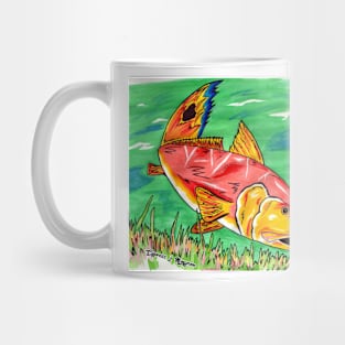 Redfish Dreaming - Fish Art Mug